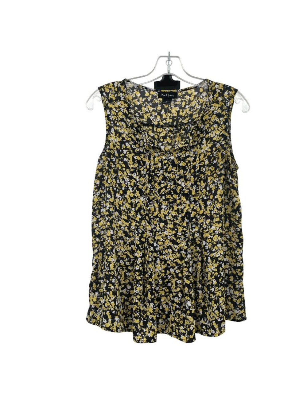 Nue Options Womens Floral Top Sleeveless Black/Multi Size Small